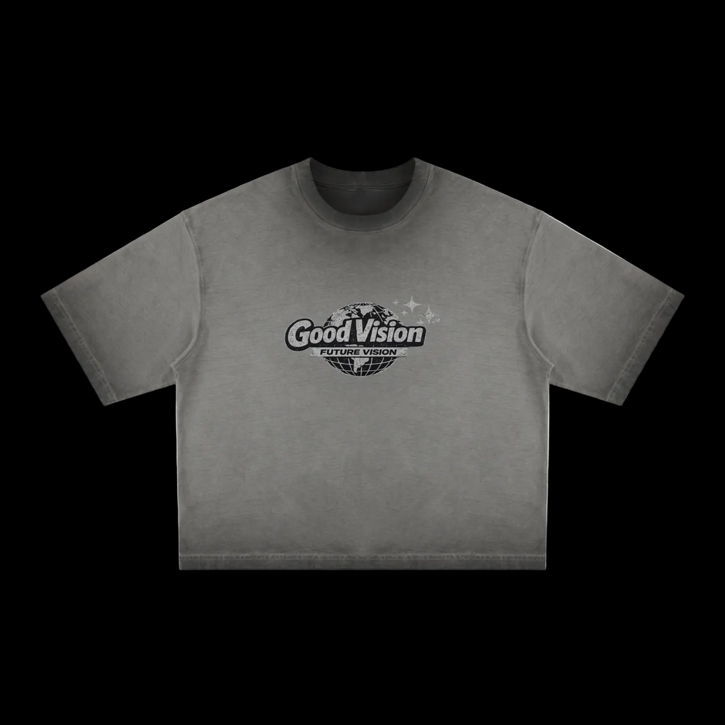 Good Vision Washed Boxy Tee – Gray