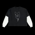 Layered Contrast Sleeve Cotton T-Shirt