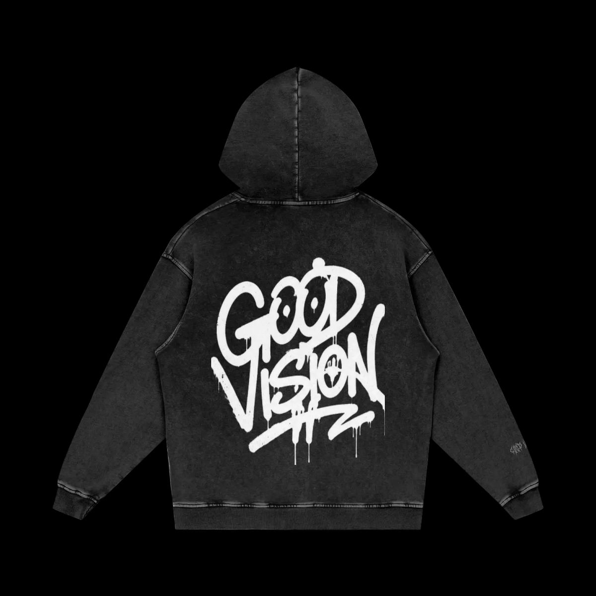Snow Washed Loose Cotton Hoodie