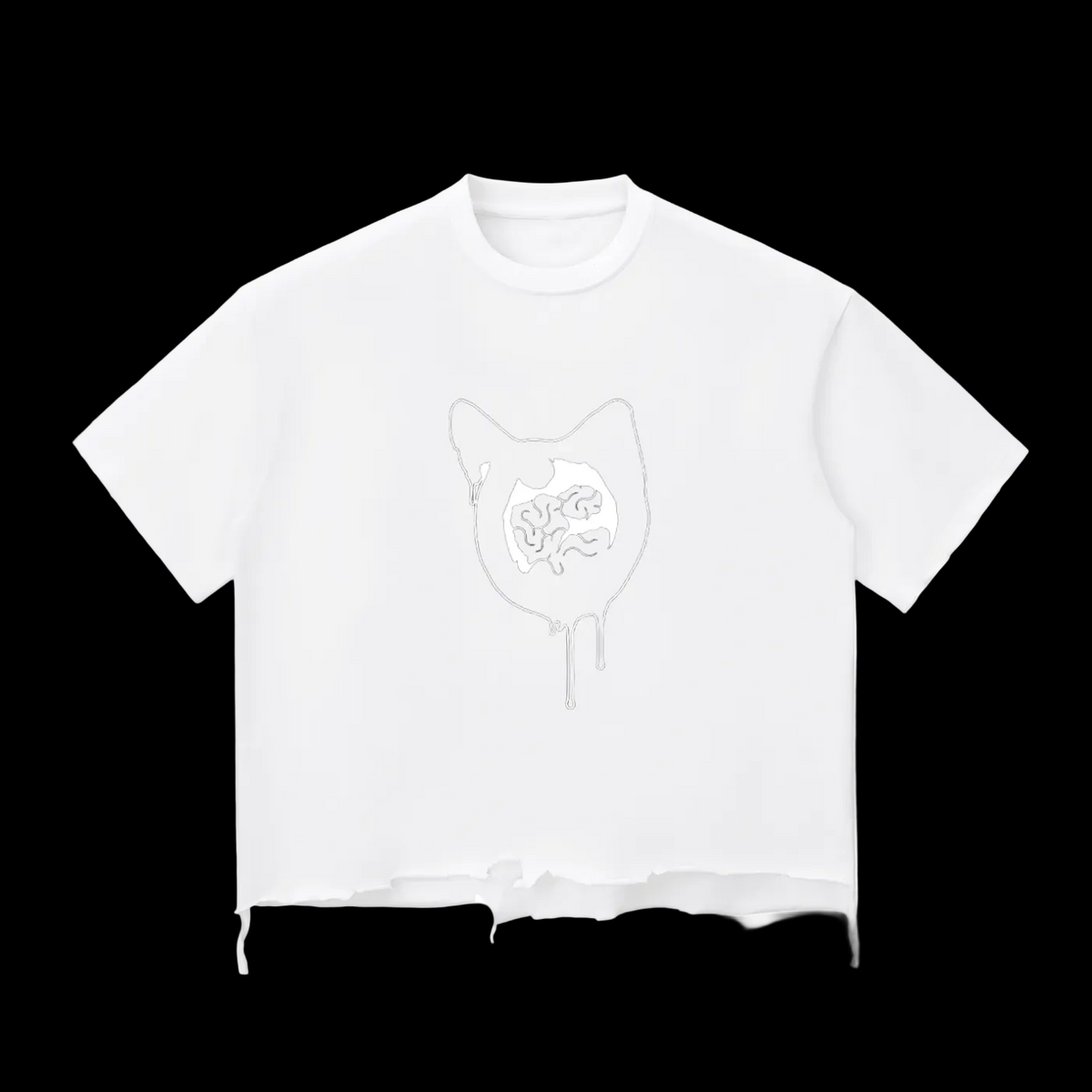 Snow Wash Raw-Hem Boxy T-shirt