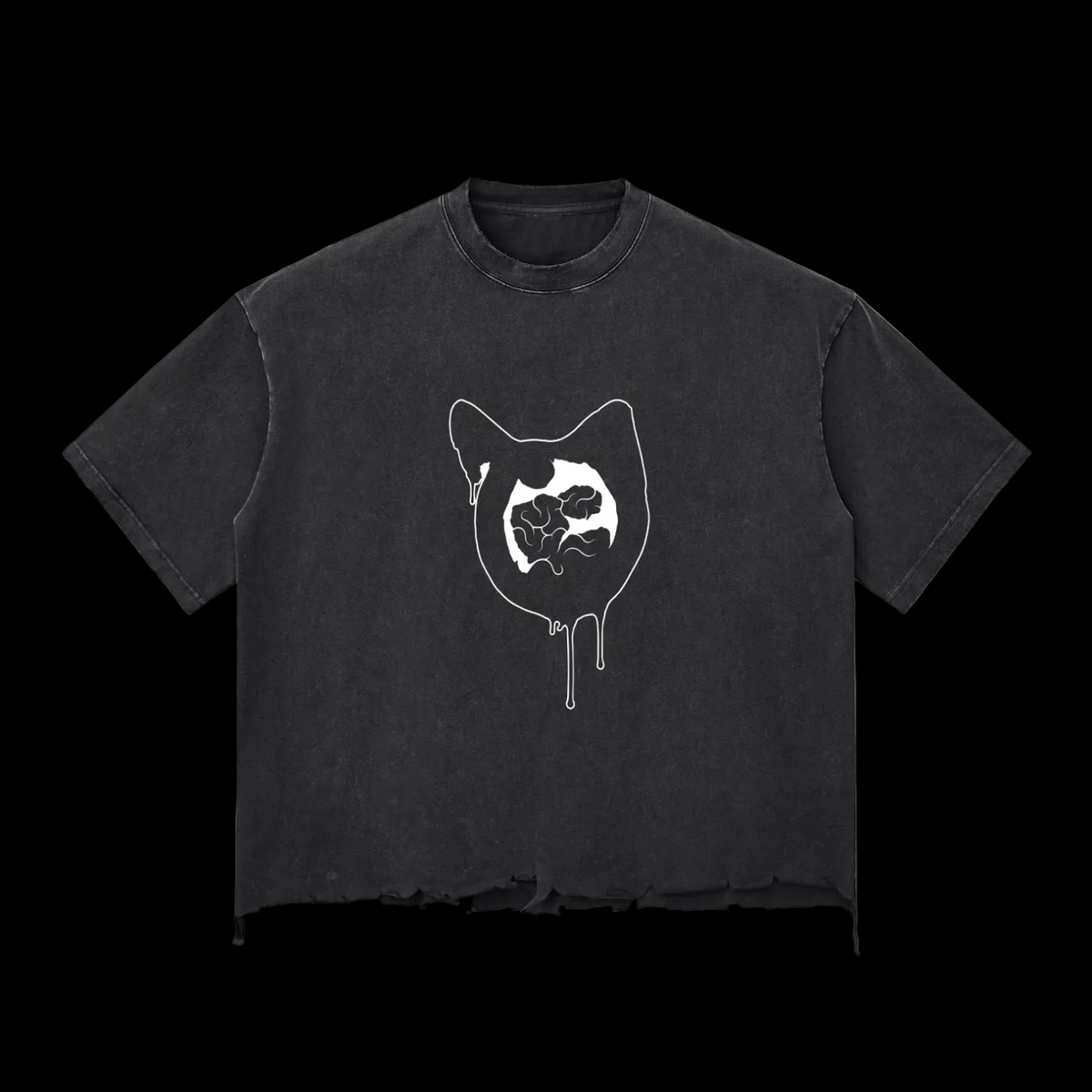 Snow Wash Raw-Hem Boxy T-shirt