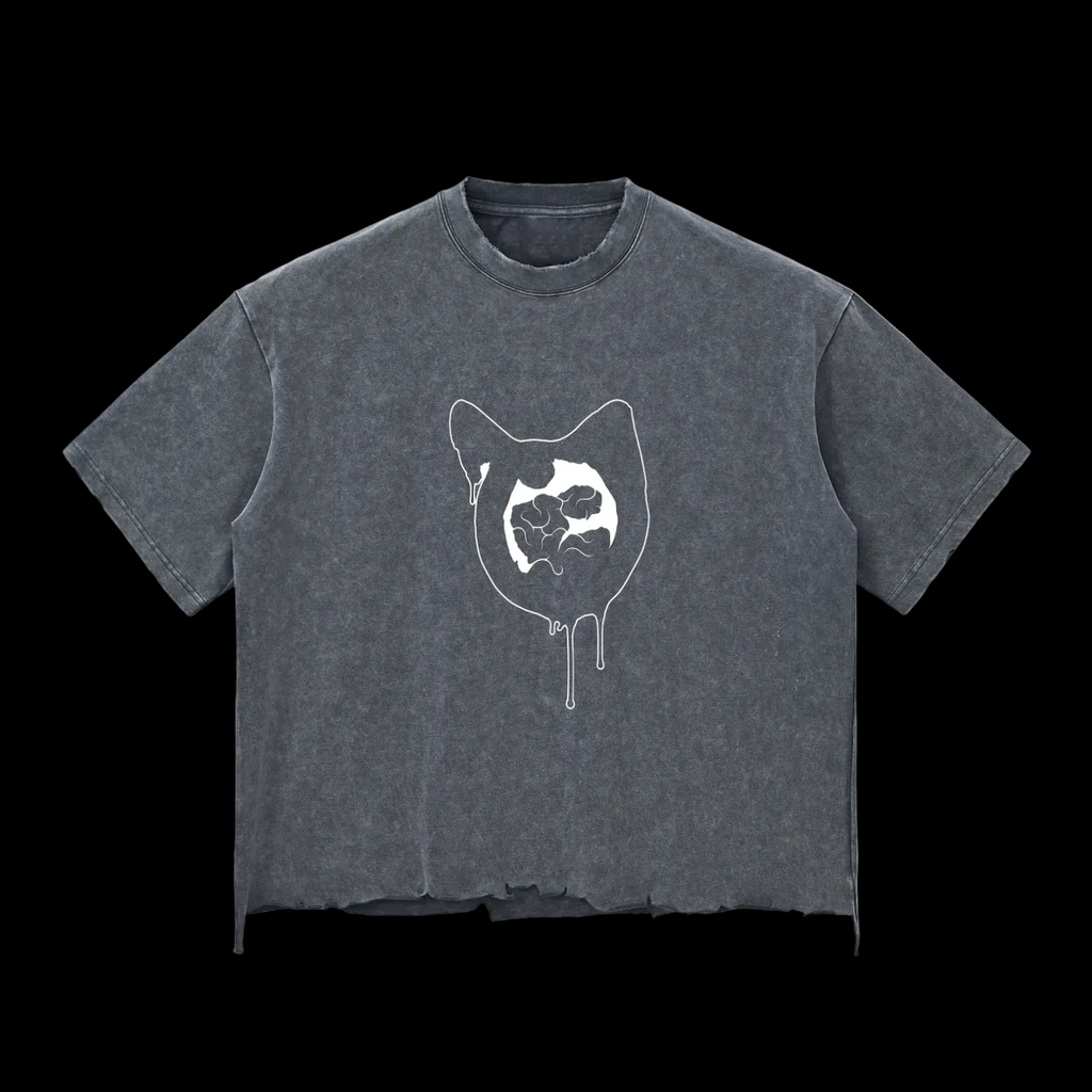 Snow Wash Raw-Hem Boxy T-shirt