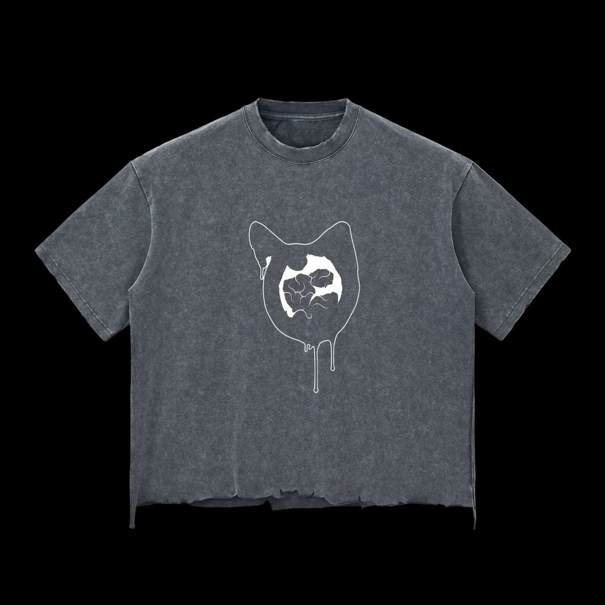 Snow Wash Raw-Hem Boxy T-shirt