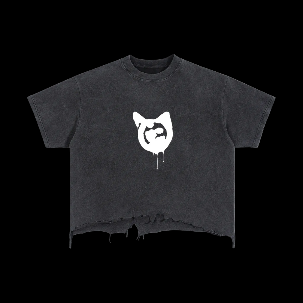 Vintage Wash Boxy Distressed Hem T-Shirt