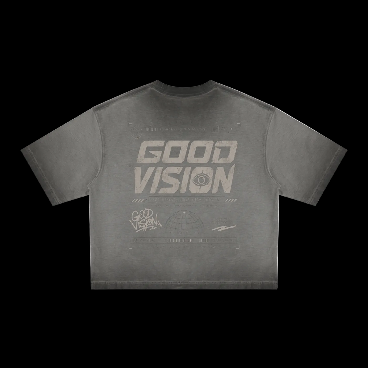 Good Vision Washed Boxy Tee – Gray